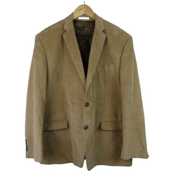 Chaps Men's Suit Jacket Blazer Size 48 Reg Brown Corduroy Sports Coat Jacket - Picture 1 of 12